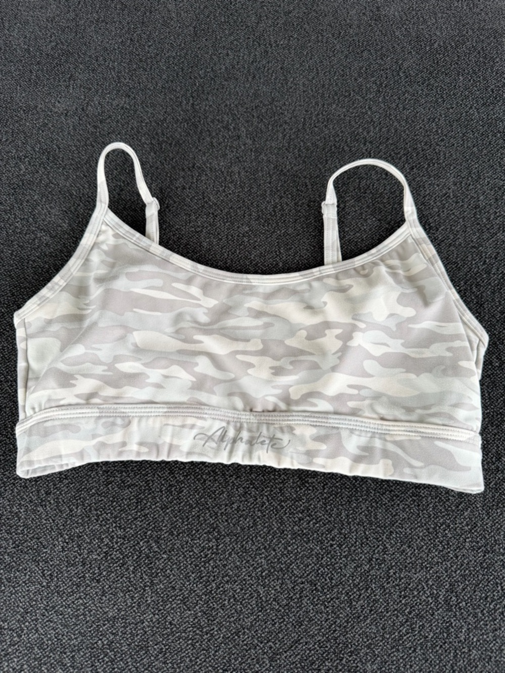 Alphalete Light Gray Camo Sports Bralette + Shorts Set